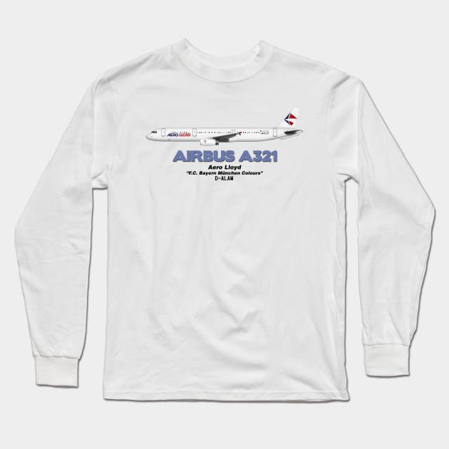 Airbus A321 - Aero Lloyd "FC Bayern München" Long Sleeve T-Shirt by TheArtofFlying